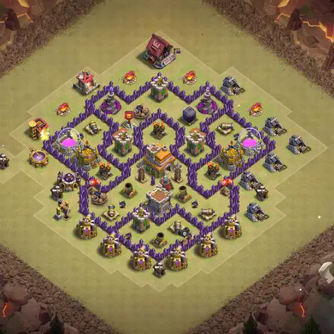 TH7 anti air war defense base layout #126