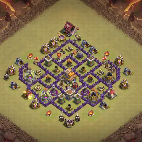TH7 anti dragon war defense base layout #129