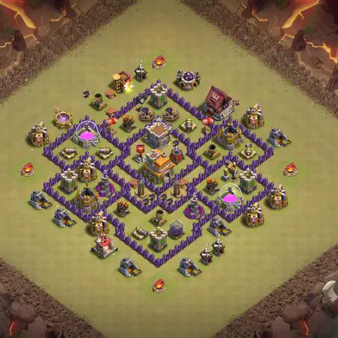 TH7 anti air war defense base layout #135