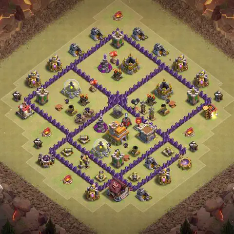 TH7 anti dragon war defense base layout #147