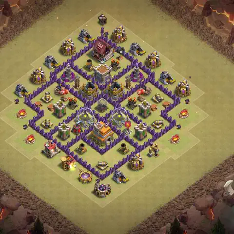 TH7 anti dragon war defense base layout #150