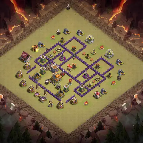 TH7 anti dragon war defense base layout #156