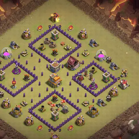 TH7 anti air war defense base layout #162