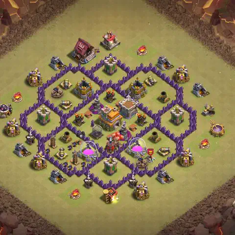 TH7 anti dragon war defense base layout #165