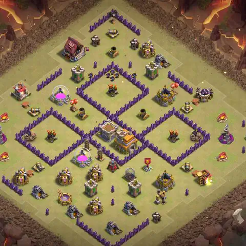 TH7 anti air war defense base layout #171