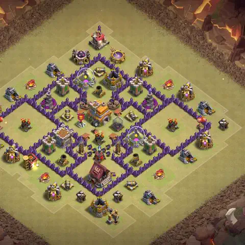 TH7 anti dragon war defense base layout #174