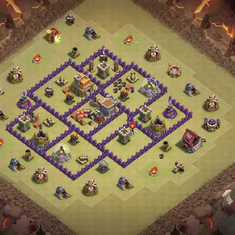 TH7 anti air war defense base layout #177
