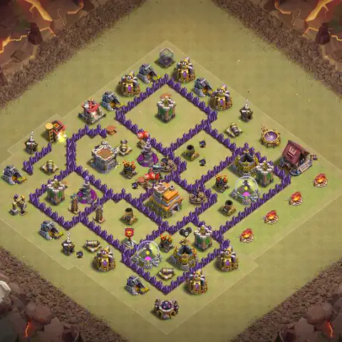 TH7 anti air war defense base layout #180