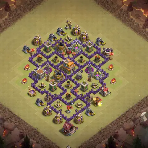 TH7 anti dragon war defense base layout #189