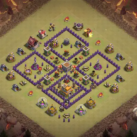 TH7 anti air war defense base layout #195