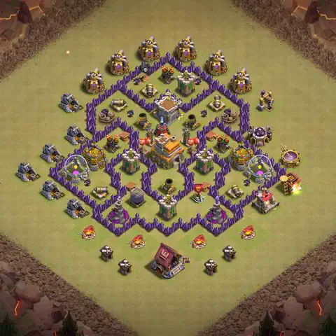 TH7 anti dragon war defense base layout #198