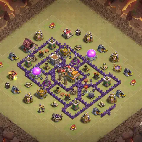 TH7 anti air war defense base layout #201