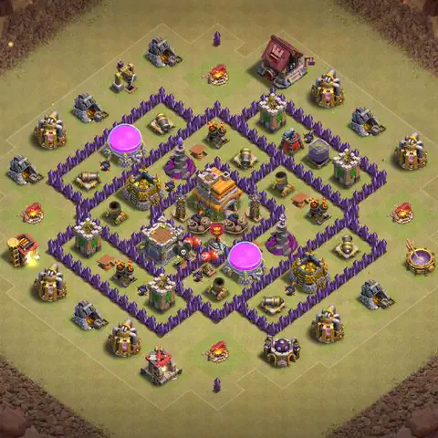 TH7 anti dragon war defense base layout #204
