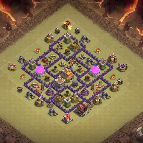 TH7 anti air war defense base layout #207