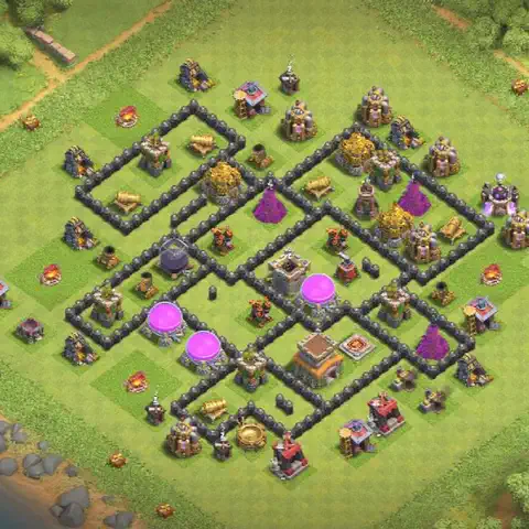 TH8 farming loot base layout #254