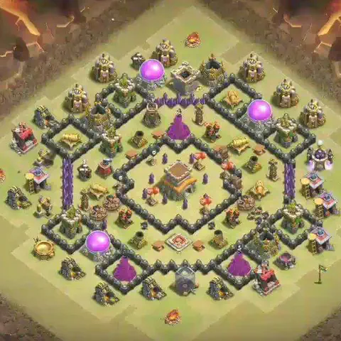 TH8 anti air anti 3-star war base layout #002