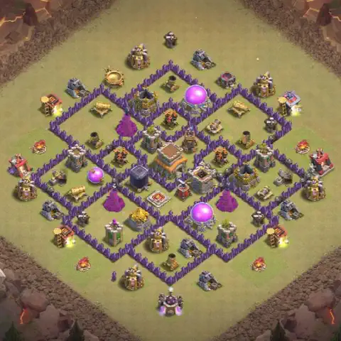 TH8 anti dragon anti 3-star war base layout #005