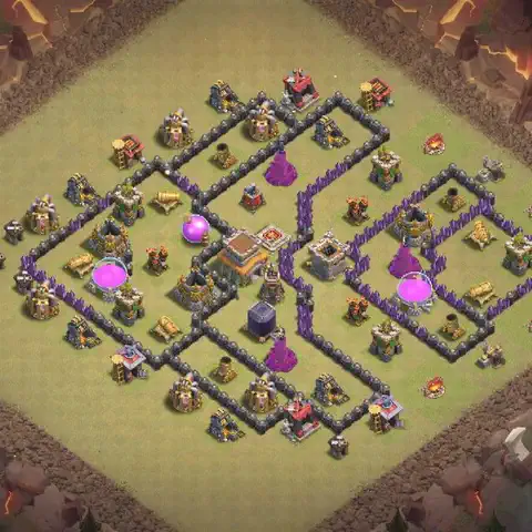 TH8 anti air anti 3-star war base layout #008