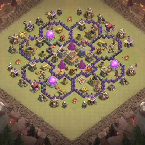 TH8 anti air anti 3-star war base layout #011