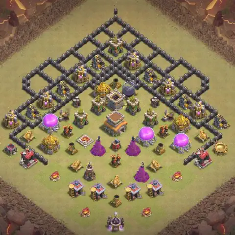 TH8 anti dragon anti 3-star war base layout #014