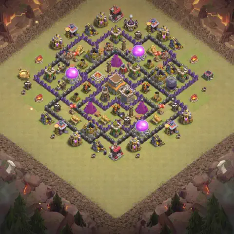 TH8 anti air anti 3-star war base layout #017