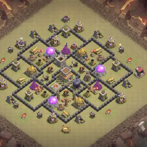 TH8 anti dragon anti 3-star war base layout #023