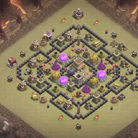 TH8 anti air anti 3-star war base layout #026