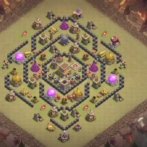 TH8 anti air anti 3-star war base layout #035