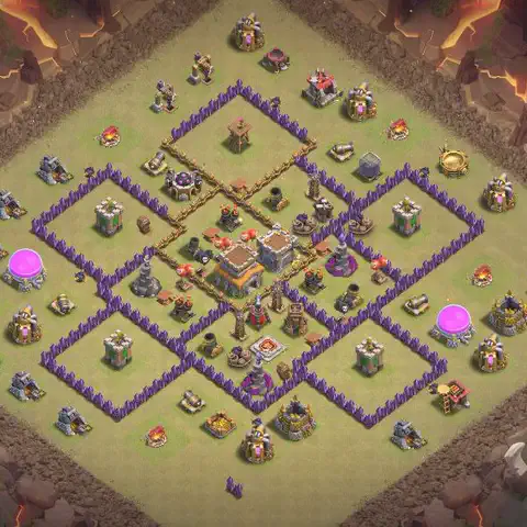 TH8 anti dragon anti 3-star war base layout #041