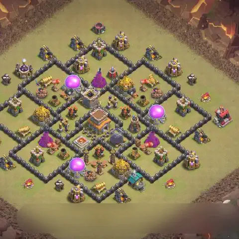 TH8 anti dragon anti 3-star war base layout #047