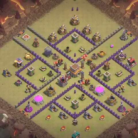 TH8 anti dragon anti 3-star war base layout #050