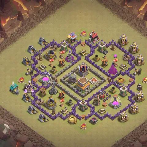 TH8 anti dragon anti 3-star war base layout #056