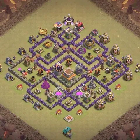 TH8 anti air anti 3-star war base layout #059