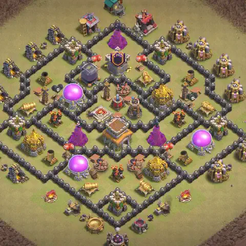 TH8 anti dragon anti 3-star war base layout #083