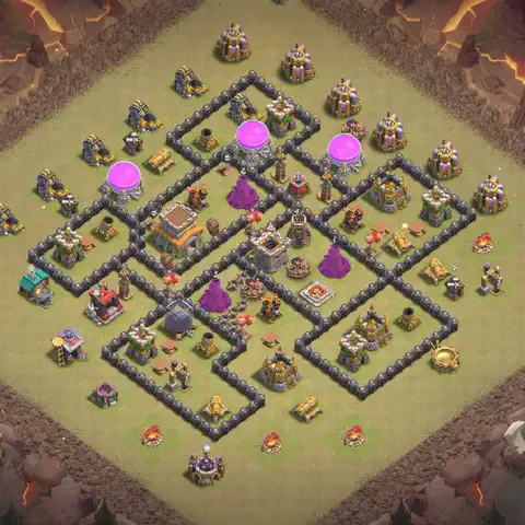 TH8 anti dragon anti 3-star war base layout #092