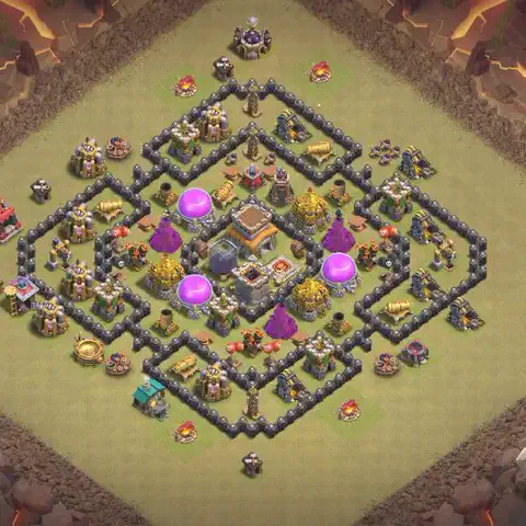 TH8 anti air anti 3-star war base layout #095