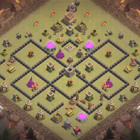 TH8 anti air anti 3-star war base layout #101