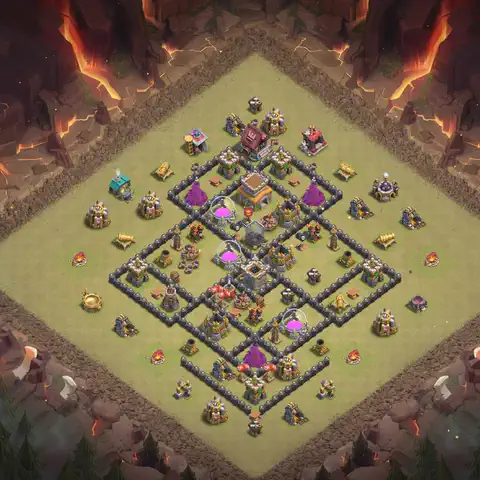 TH8 anti air anti 3-star war base layout #110
