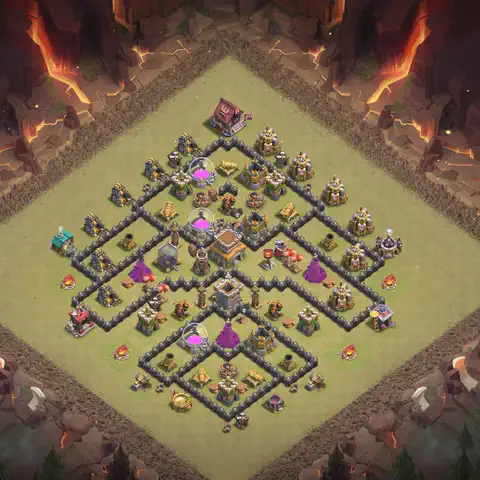 TH8 anti dragon anti 3-star war base layout #113
