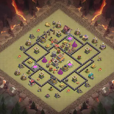 TH8 anti air anti 3-star war base layout #116