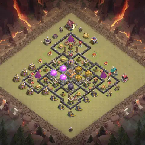 TH8 anti dragon anti 3-star war base layout #119