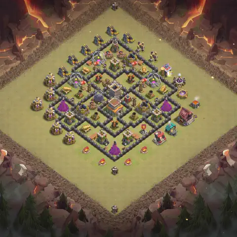 TH8 anti air anti 3-star war base layout #134