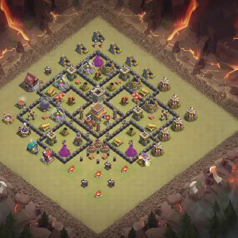 TH8 anti dragon anti 3-star war base layout #137