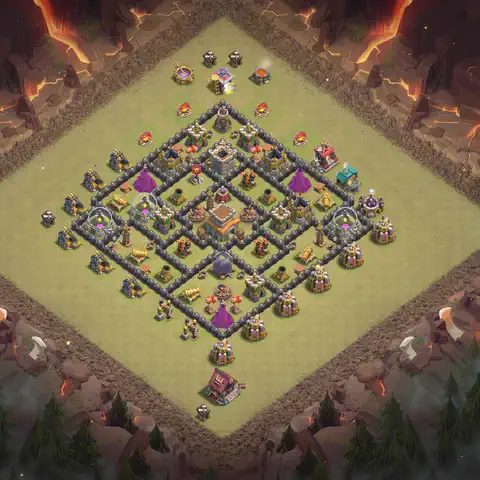 TH8 anti dragon anti 3-star war base layout #140