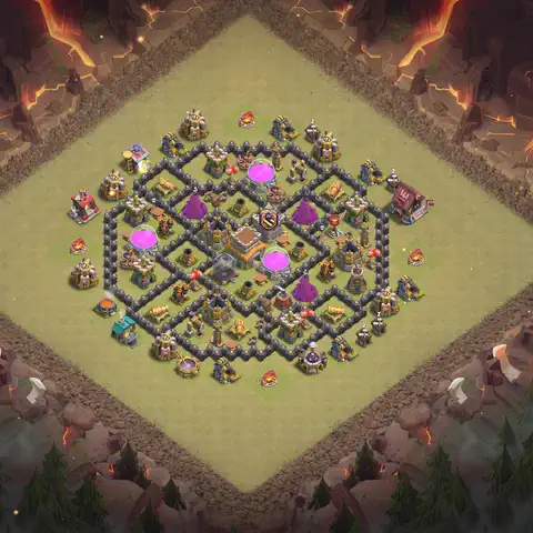 TH8 anti air anti 3-star war base layout #143