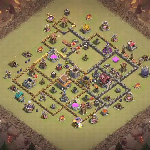 TH8 anti dragon anti 3-star war base layout #146