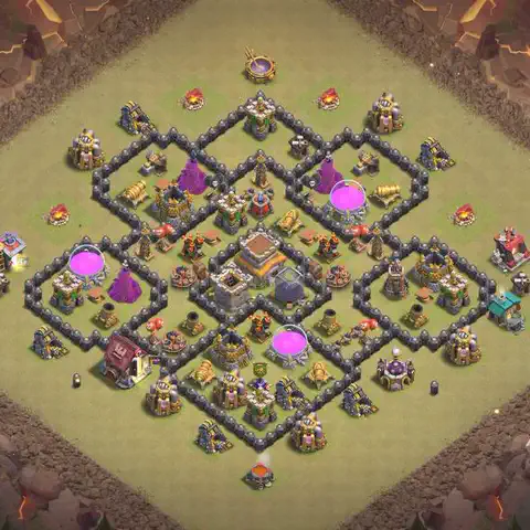 TH8 anti air anti 3-star war base layout #149