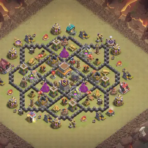TH8 anti air anti 3-star war base layout #152