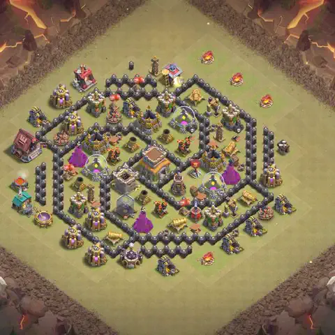 TH8 anti air anti 3-star war base layout #158