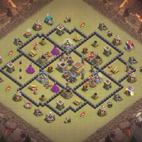 TH8 anti dragon anti 3-star war base layout #164